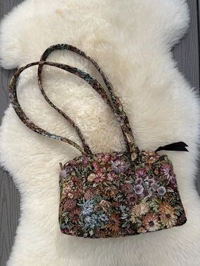 Handmade in Boston Floral Tapestry Crossbody Bag in Multi-Color- Grandmacore